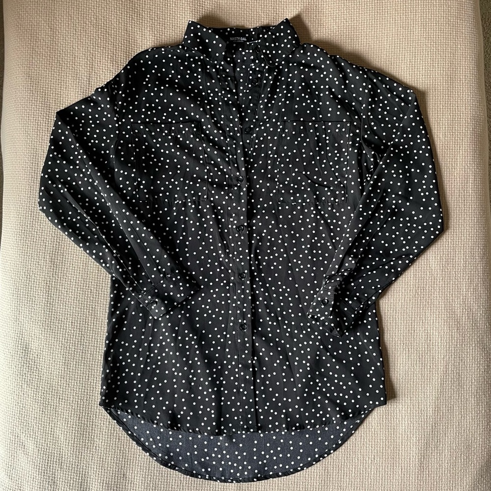 nasty gal oversized button up shirt